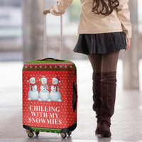 Chilling With My Snowmies Christmas Luggage Cover Xmas Holiday Patterns - Wonder Print Shop