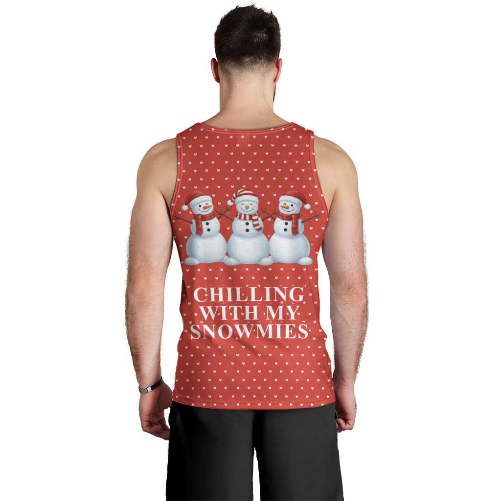 Chilling With My Snowmies Christmas Men Tank Top Xmas Holiday Patterns - Wonder Print Shop
