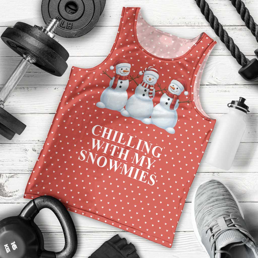 Chilling With My Snowmies Christmas Men Tank Top Xmas Holiday Patterns - Wonder Print Shop