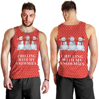 Chilling With My Snowmies Christmas Men Tank Top Xmas Holiday Patterns - Wonder Print Shop