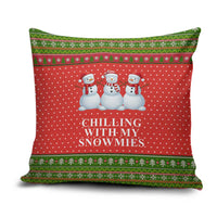 Chilling With My Snowmies Christmas Pillow Cover Xmas Holiday Patterns - Wonder Print Shop