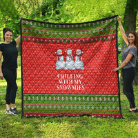 Chilling With My Snowmies Christmas Quilt Xmas Holiday Patterns - Wonder Print Shop