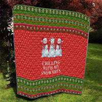 Chilling With My Snowmies Christmas Quilt Xmas Holiday Patterns - Wonder Print Shop