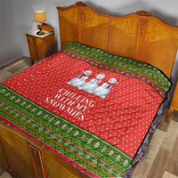 Chilling With My Snowmies Christmas Quilt Xmas Holiday Patterns - Wonder Print Shop