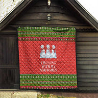 Chilling With My Snowmies Christmas Quilt Xmas Holiday Patterns - Wonder Print Shop