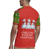 Chilling With My Snowmies Christmas Rugby Jersey Xmas Holiday Patterns - Wonder Print Shop