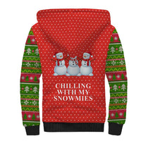 Chilling With My Snowmies Christmas Sherpa Hoodie Xmas Holiday Patterns - Wonder Print Shop