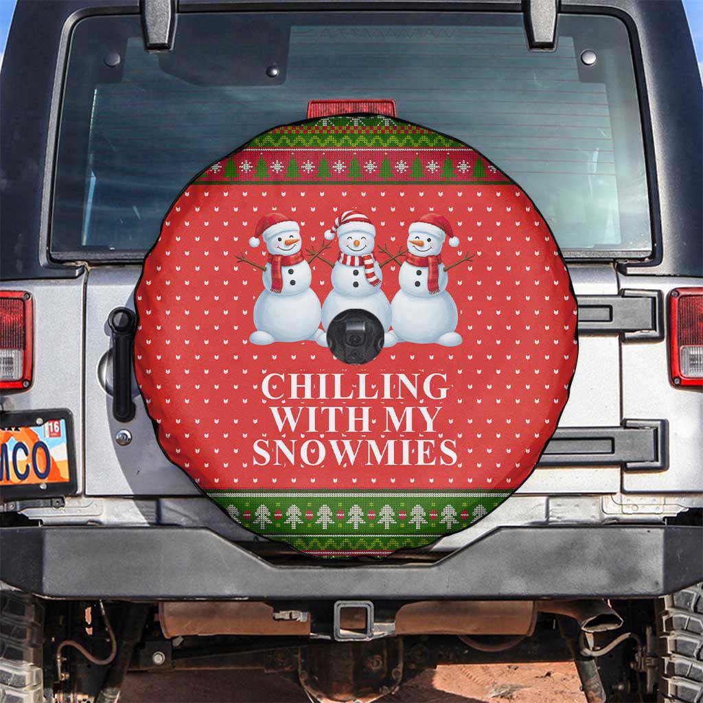 Chilling With My Snowmies Christmas Spare Tire Cover Xmas Holiday Patterns - Wonder Print Shop