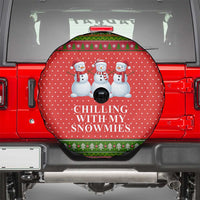 Chilling With My Snowmies Christmas Spare Tire Cover Xmas Holiday Patterns - Wonder Print Shop