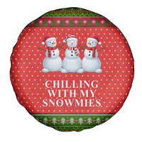 Chilling With My Snowmies Christmas Spare Tire Cover Xmas Holiday Patterns - Wonder Print Shop