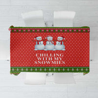 Chilling With My Snowmies Christmas Tablecloth Xmas Holiday Patterns - Wonder Print Shop