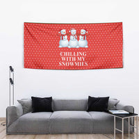 Chilling With My Snowmies Christmas Tapestry Xmas Holiday Patterns - Wonder Print Shop