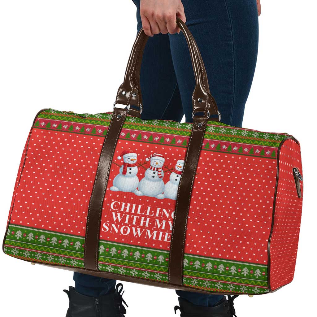 Chilling With My Snowmies Christmas Travel Bag Xmas Holiday Patterns - Wonder Print Shop