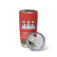 Chilling With My Snowmies Christmas Tumbler Cup Xmas Holiday Patterns - Wonder Print Shop