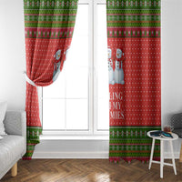 Chilling With My Snowmies Christmas Window Curtain Xmas Holiday Patterns - Wonder Print Shop