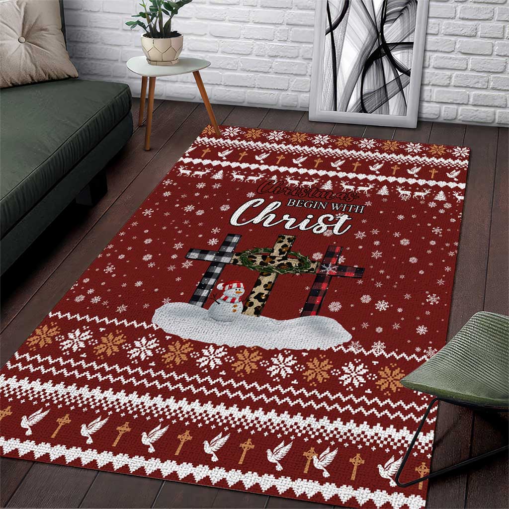 Christian Noel Christmas Area Rug Xmas Holiday Patterns - Wonder Print Shop