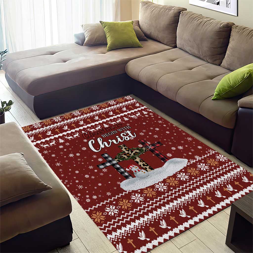 Christian Noel Christmas Area Rug Xmas Holiday Patterns - Wonder Print Shop