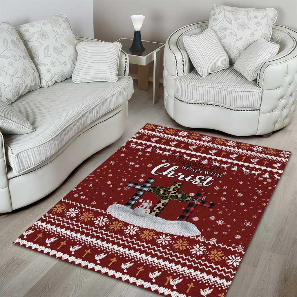 Christian Noel Christmas Area Rug Xmas Holiday Patterns - Wonder Print Shop