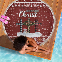 Christian Noel Christmas Beach Blanket Xmas Holiday Patterns - Wonder Print Shop