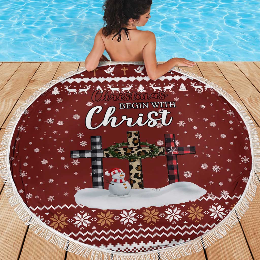 Christian Noel Christmas Beach Blanket Xmas Holiday Patterns - Wonder Print Shop