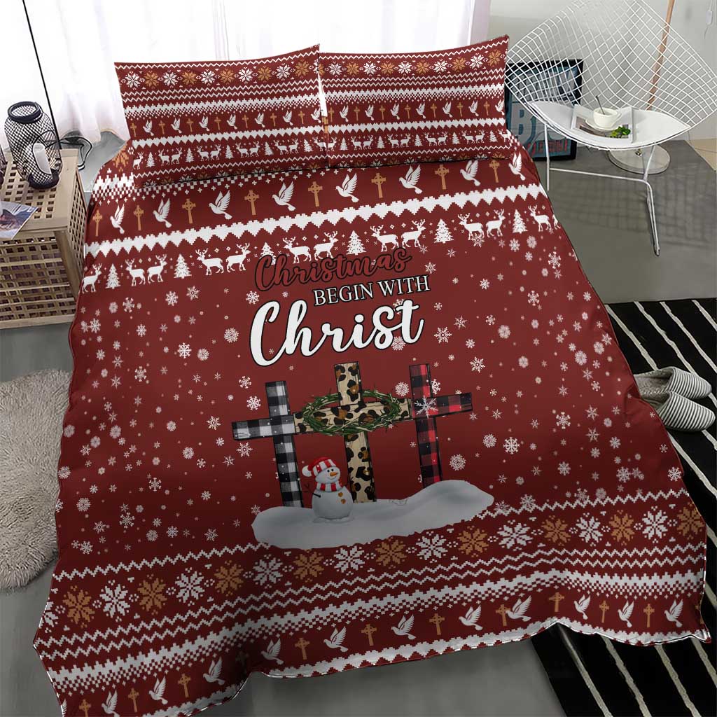 Christian Noel Christmas Bedding Set Xmas Holiday Patterns - Wonder Print Shop