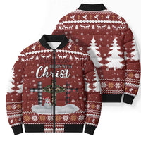 Christian Noel Christmas Bomber Puffer Jacket Xmas Holiday Patterns - Wonder Print Shop