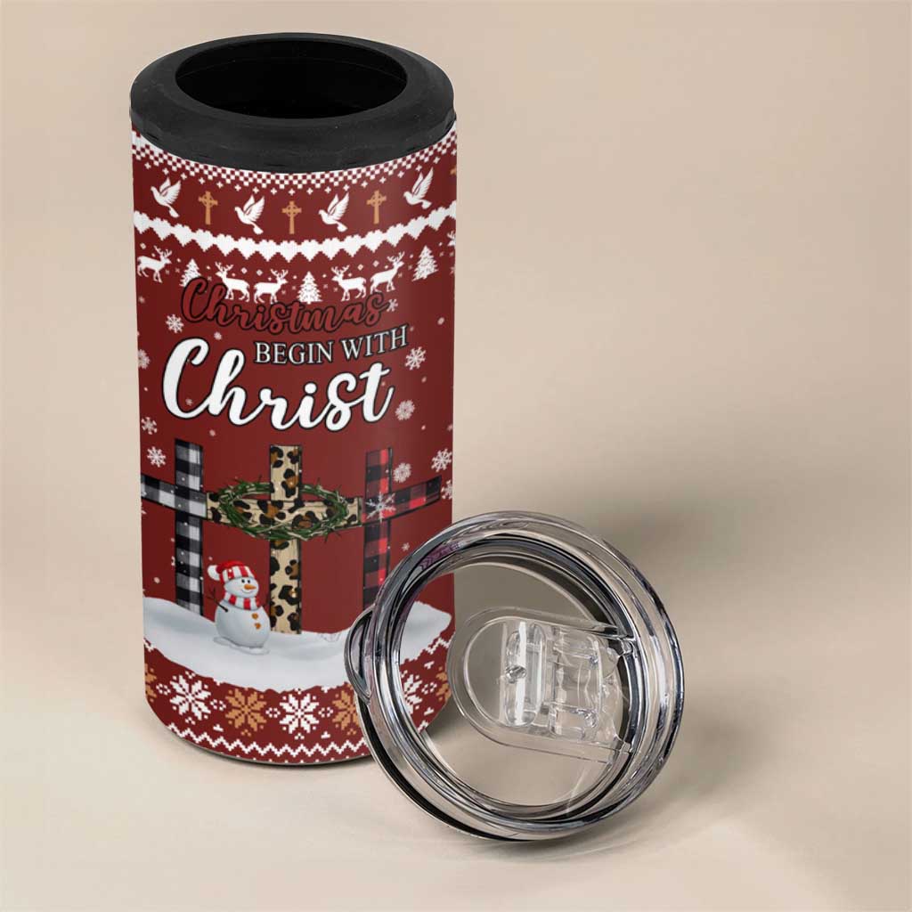 Christian Noel Christmas 4 in 1 Can Cooler Tumbler Xmas Holiday Patterns - Wonder Print Shop