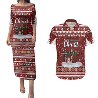 Christian Noel Christmas Couples Matching Puletasi and Hawaiian Shirt Xmas Holiday Patterns - Wonder Print Shop