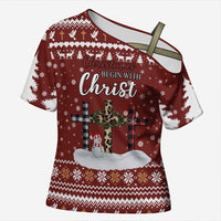 Christian Noel Christmas Cross Shoulder Shirt Xmas Holiday Patterns - Wonder Print Shop