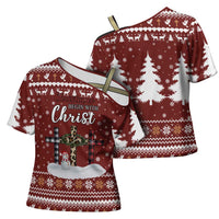 Christian Noel Christmas Cross Shoulder Shirt Xmas Holiday Patterns - Wonder Print Shop
