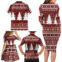 Christian Noel Christmas Family Matching Long Sleeve Bodycon Dress and Hawaiian Shirt Xmas Holiday Patterns - Wonder Print Shop