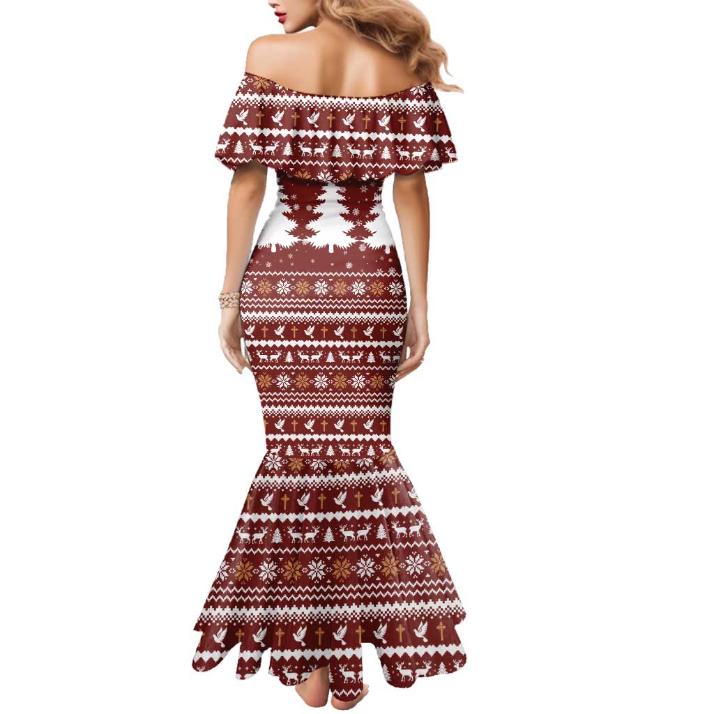 Christian Noel Christmas Family Matching Mermaid Dress and Hawaiian Shirt Xmas Holiday Patterns - Wonder Print Shop
