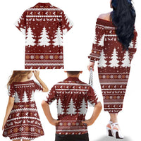 Christian Noel Christmas Family Matching Off The Shoulder Long Sleeve Dress and Hawaiian Shirt Xmas Holiday Patterns - Wonder Print Shop