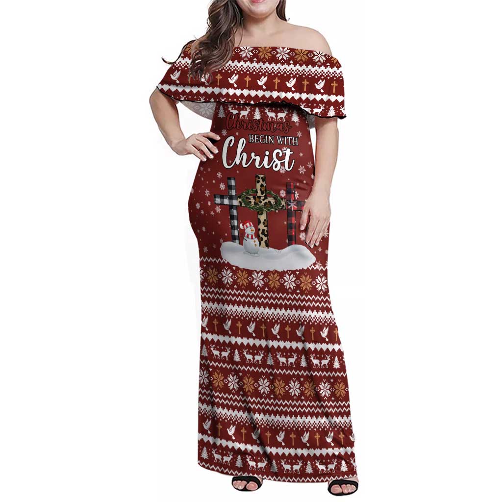 Christian Noel Christmas Family Matching Off Shoulder Maxi Dress and Hawaiian Shirt Xmas Holiday Patterns - Wonder Print Shop