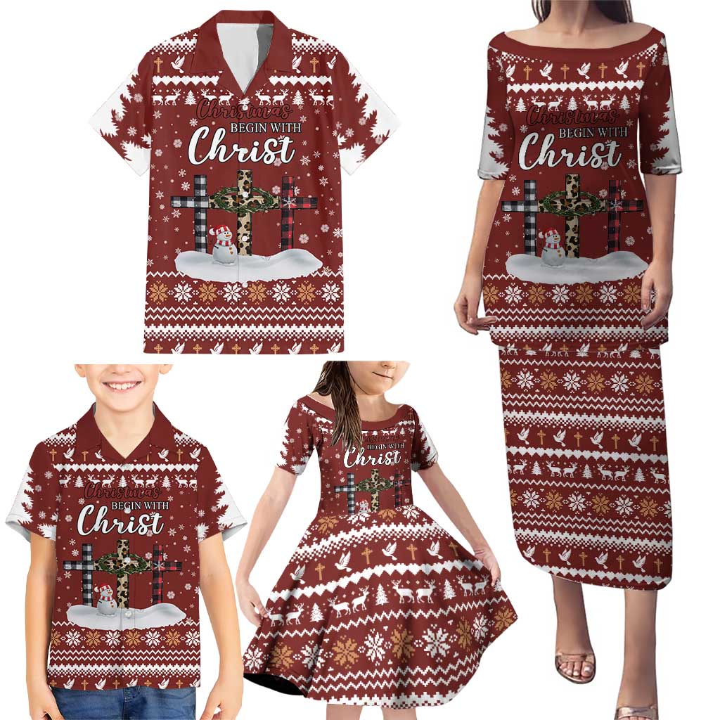 Christian Noel Christmas Family Matching Puletasi and Hawaiian Shirt Xmas Holiday Patterns - Wonder Print Shop
