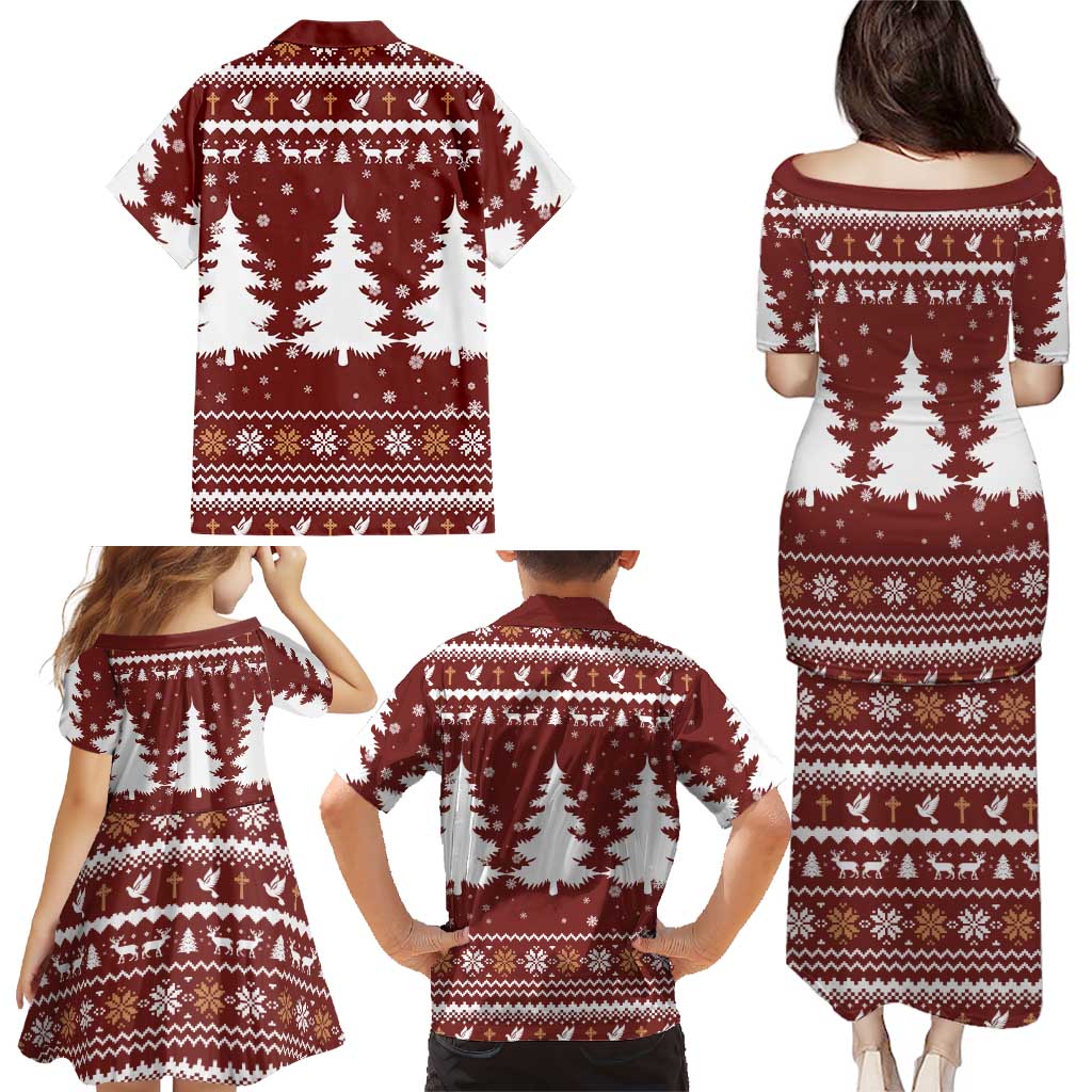 Christian Noel Christmas Family Matching Puletasi and Hawaiian Shirt Xmas Holiday Patterns - Wonder Print Shop