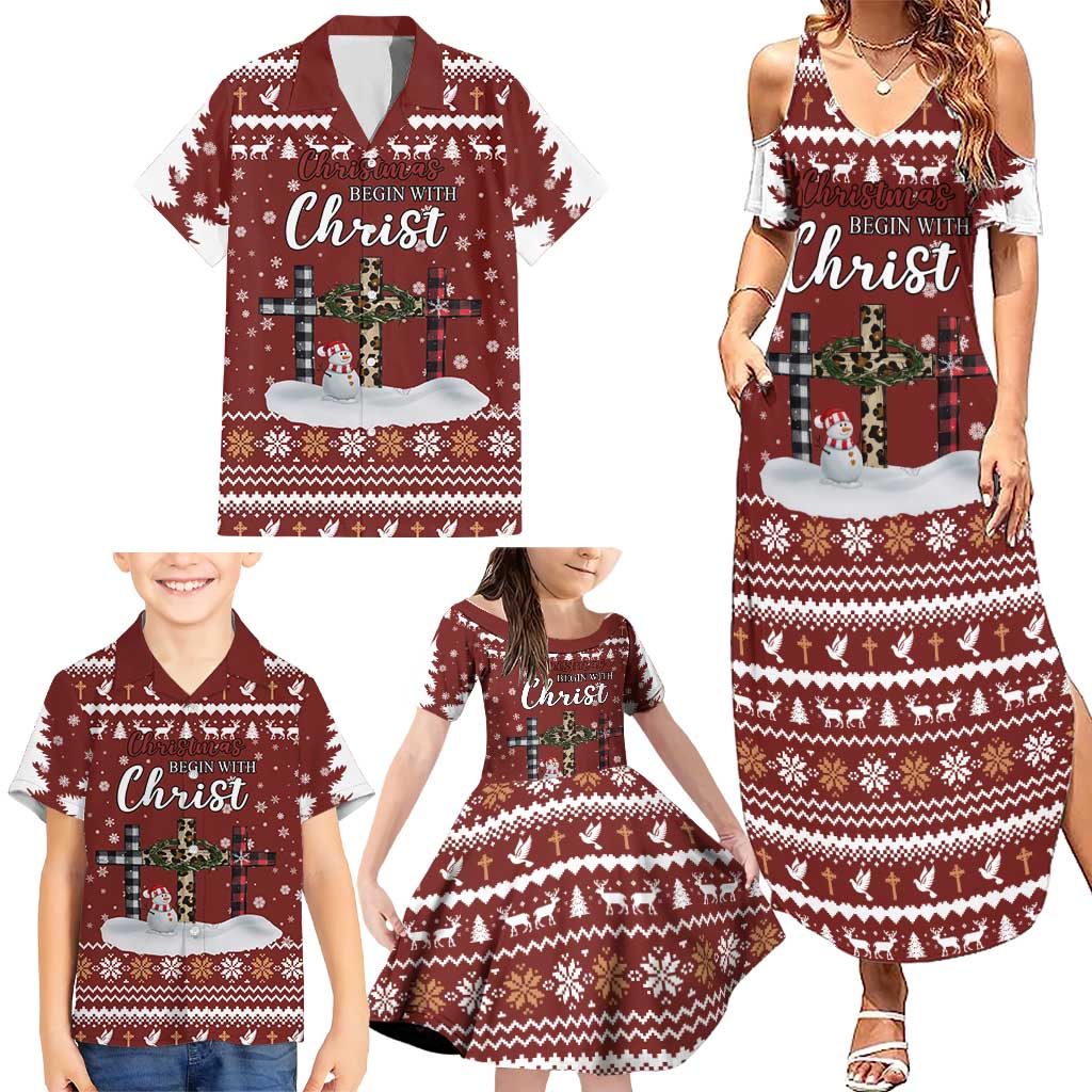 Christian Noel Christmas Family Matching Summer Maxi Dress and Hawaiian Shirt Xmas Holiday Patterns - Wonder Print Shop