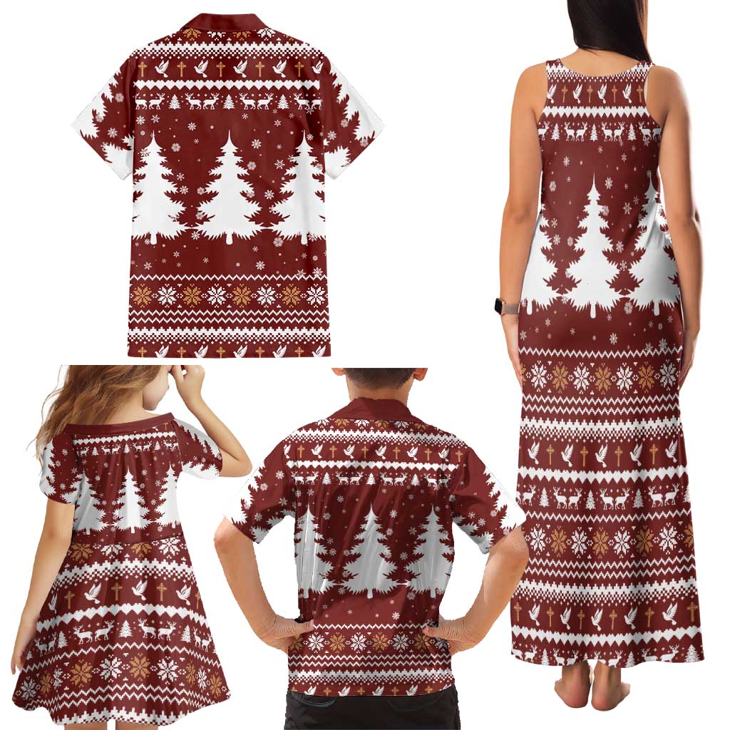 Christian Noel Christmas Family Matching Tank Maxi Dress and Hawaiian Shirt Xmas Holiday Patterns - Wonder Print Shop