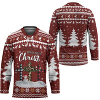 Christian Noel Christmas Hockey Jersey Xmas Holiday Patterns - Wonder Print Shop