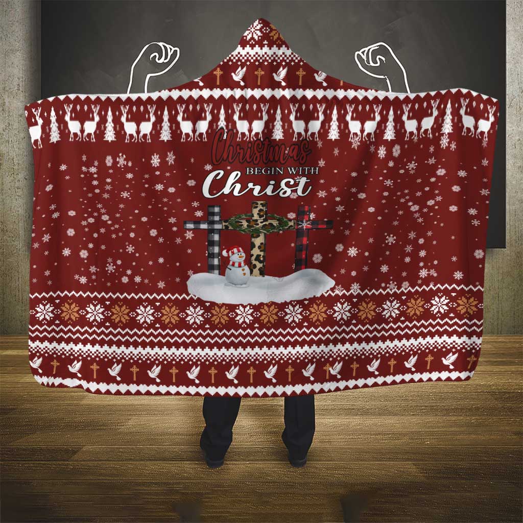Christian Noel Christmas Hooded Blanket Xmas Holiday Patterns - Wonder Print Shop
