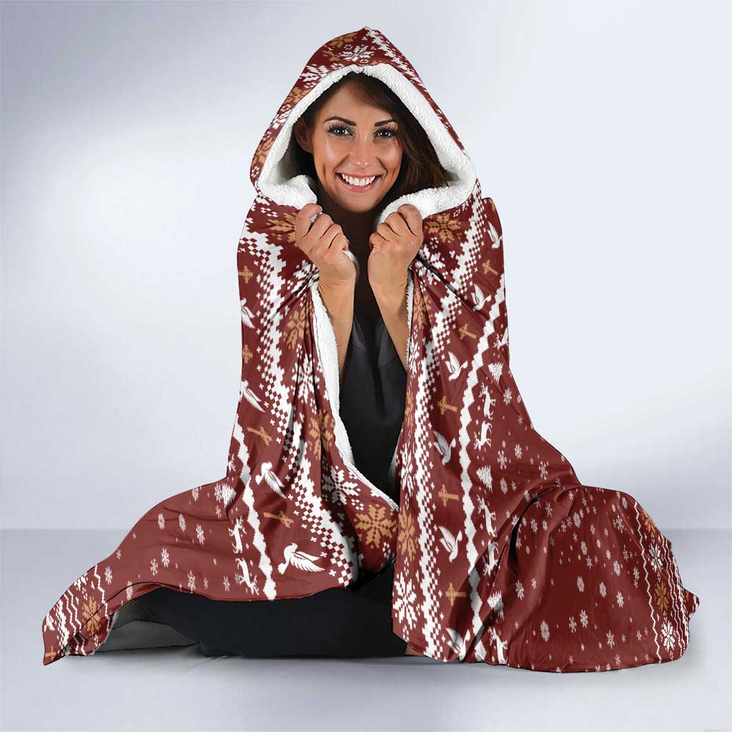Christian Noel Christmas Hooded Blanket Xmas Holiday Patterns - Wonder Print Shop