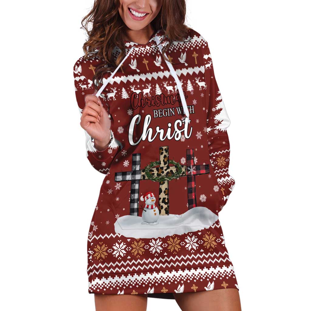 Christian Noel Christmas Hoodie Dress Xmas Holiday Patterns - Wonder Print Shop