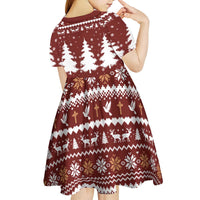 Christian Noel Christmas Kid Short Sleeve Dress Xmas Holiday Patterns - Wonder Print Shop