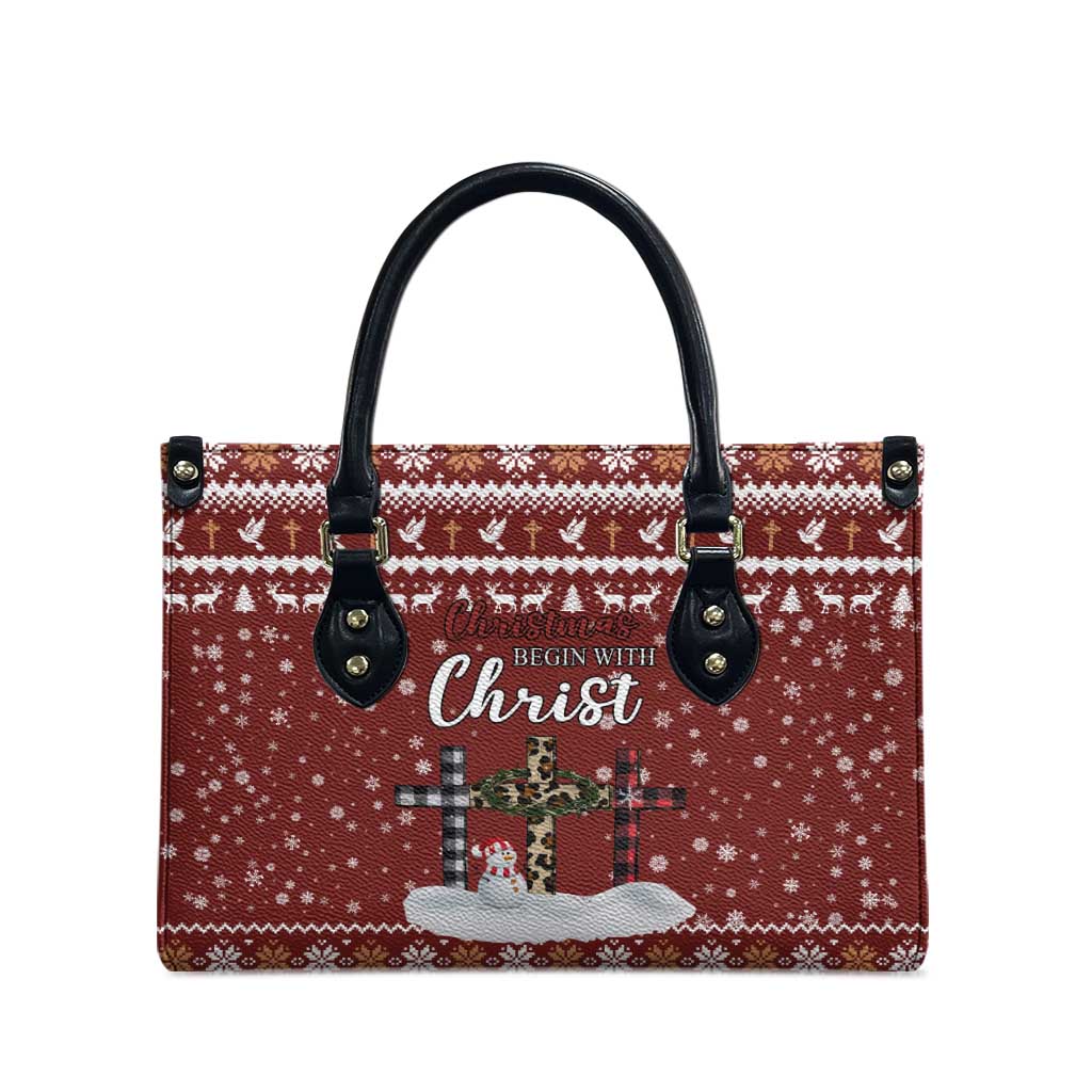 Christian Noel Christmas Leather Bag Xmas Holiday Patterns - Wonder Print Shop