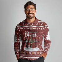 Christian Noel Christmas Long Sleeve Polo Shirt Xmas Holiday Patterns - Wonder Print Shop