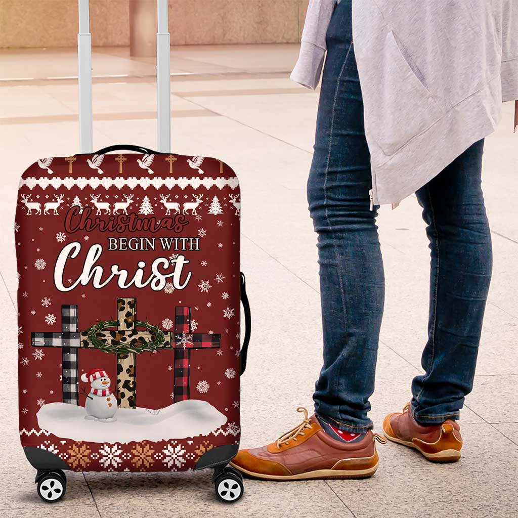 Christian Noel Christmas Luggage Cover Xmas Holiday Patterns - Wonder Print Shop