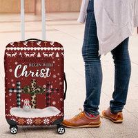 Christian Noel Christmas Luggage Cover Xmas Holiday Patterns - Wonder Print Shop
