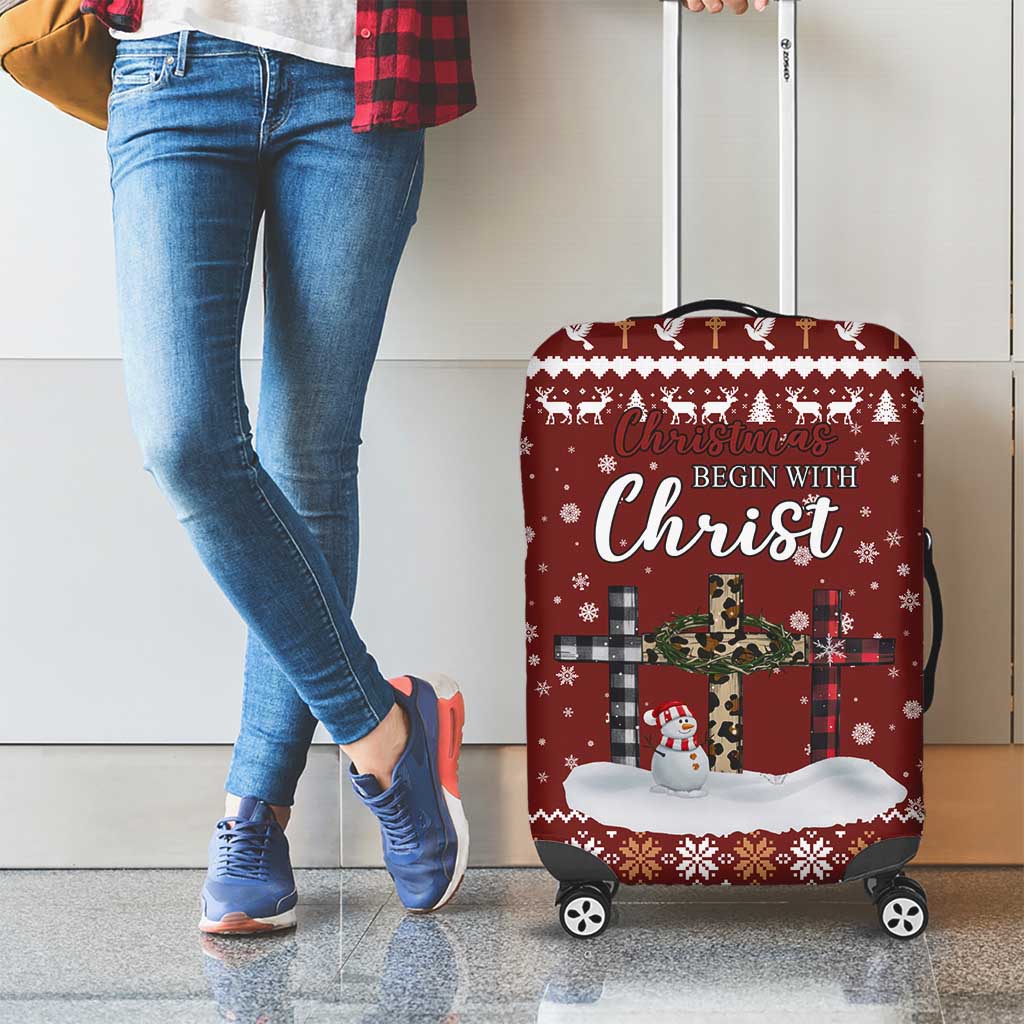 Christian Noel Christmas Luggage Cover Xmas Holiday Patterns - Wonder Print Shop