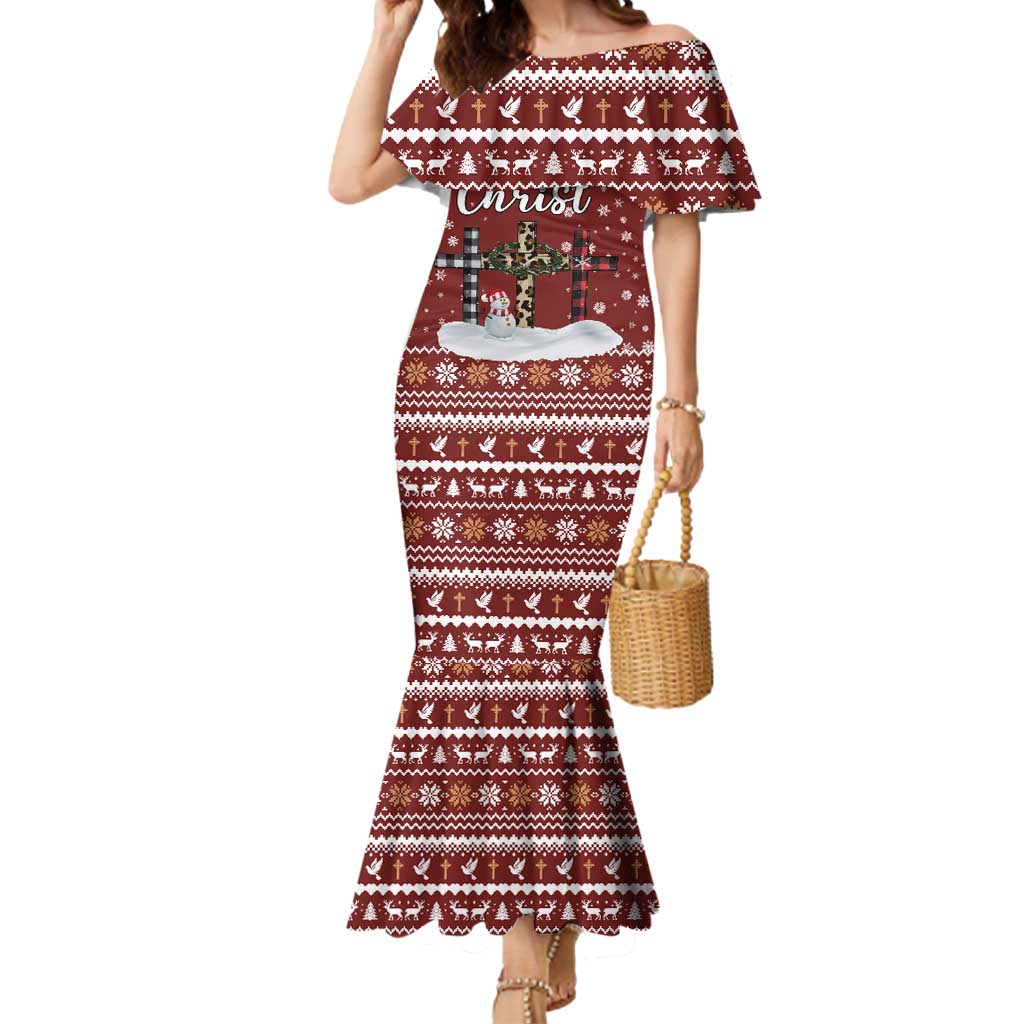 Christian Noel Christmas Mermaid Dress Xmas Holiday Patterns - Wonder Print Shop