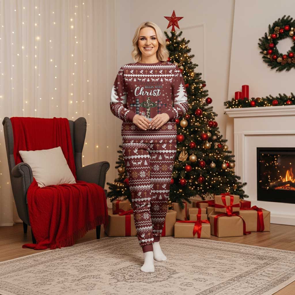 Christian Noel Christmas Pajama Set Xmas Holiday Patterns - Wonder Print Shop